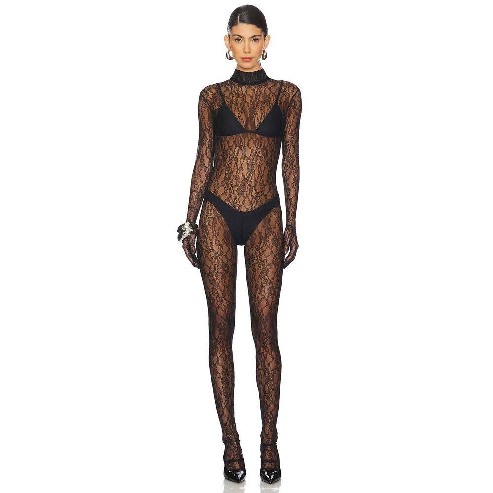 The New Arrival Ilkyaz Ozel Circe Jumpsuit Catsuit Floral Lace Sexy Evening Sz 2